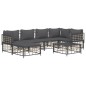 vidaXL Set muebles de jardín 7 pzas y cojines ratán PE gris antracita vidaXL Set muebles de jardín 7 pzas y cojines ratán PE gris antracita