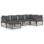 vidaXL Juego de muebles de jardín 6 pzas cojines antracita ratán PE vidaXL Juego de muebles de jardín 6 pzas cojines antracita ratán PE