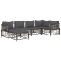 vidaXL Juego de muebles de jardín 6 pzas cojines antracita ratán PE vidaXL Juego de muebles de jardín 6 pzas cojines antracita ratán PE