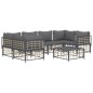 vidaXL Set muebles de jardín 7 pzas y cojines ratán PE gris antracita