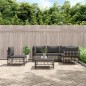 vidaXL Juego de muebles de jardín 6 pzas cojines antracita ratán PE vidaXL Juego de muebles de jardín 6 pzas cojines antracita ratán PE