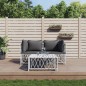 vidaXL Juego de muebles de jardín 3 piezas con cojines acero blanco vidaXL Juego de muebles de jardín 3 piezas con cojines acero blanco