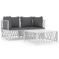 vidaXL Juego de muebles de jardín 3 piezas con cojines acero blanco vidaXL Juego de muebles de jardín 3 piezas con cojines acero blanco