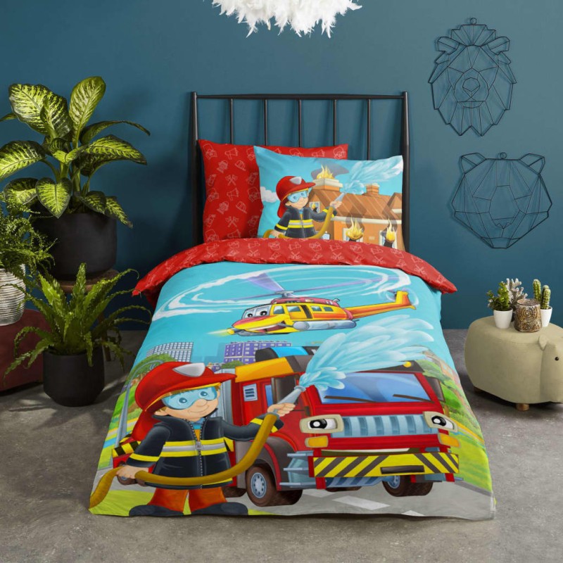 Good Morning Funda de edredón para niños Fire 140x200/220 cm Good Morning Funda de edredón para niños Fire 140x200/220 cm