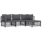 vidaXL Juego muebles de jardín 4 pzas y cojines acero gris antracita