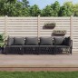 vidaXL Juego muebles de jardín 4 pzas y cojines acero gris antracita vidaXL Juego muebles de jardín 4 pzas y cojines acero gris antracita
