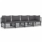 vidaXL Juego muebles de jardín 4 pzas y cojines acero gris antracita vidaXL Juego muebles de jardín 4 pzas y cojines acero gris antracita
