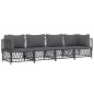 vidaXL Juego muebles de jardín 4 pzas y cojines acero gris antracita vidaXL Juego muebles de jardín 4 pzas y cojines acero gris antracita