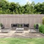 vidaXL Juego de muebles de jardín 6 piezas y cojines acero blanco