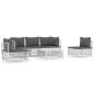 vidaXL Juego de muebles de jardín 6 piezas y cojines acero blanco