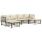 vidaXL Juego de muebles de jardín 6 pzas cojines antracita ratán PE vidaXL Juego de muebles de jardín 6 pzas cojines antracita ratán PE