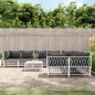vidaXL Juego de muebles de jardín 9 piezas con cojines acero blanco vidaXL Juego de muebles de jardín 9 piezas con cojines acero blanco