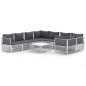 vidaXL Juego de muebles de jardín 9 piezas con cojines acero blanco vidaXL Juego de muebles de jardín 9 piezas con cojines acero blanco