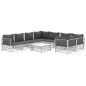 vidaXL Juego de muebles de jardín 9 piezas con cojines acero blanco vidaXL Juego de muebles de jardín 9 piezas con cojines acero blanco