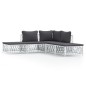 vidaXL Juego de muebles de jardín 5 piezas y cojines acero blanco vidaXL Juego de muebles de jardín 5 piezas y cojines acero blanco