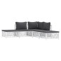 vidaXL Juego de muebles de jardín 5 piezas y cojines acero blanco vidaXL Juego de muebles de jardín 5 piezas y cojines acero blanco
