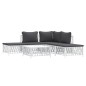 vidaXL Juego de muebles de jardín 6 piezas con cojines acero blanco