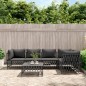 vidaXL Juego de muebles de jardín 6 pzas con cojines acero antracita