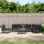 vidaXL Juego de muebles de jardín 7 pzas con cojines acero antracita