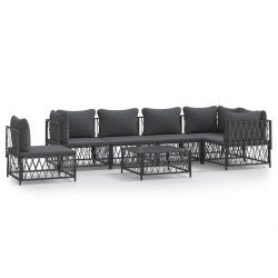 vidaXL Juego de muebles de jardín 7 pzas con cojines acero antracita