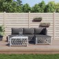 vidaXL Juego de muebles de jardín 5 piezas y cojines acero blanco vidaXL Juego de muebles de jardín 5 piezas y cojines acero blanco