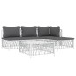 vidaXL Juego de muebles de jardín 5 piezas y cojines acero blanco vidaXL Juego de muebles de jardín 5 piezas y cojines acero blanco