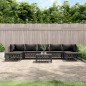 vidaXL Juego de muebles de jardín 8 pzas con cojines acero antracita vidaXL Juego de muebles de jardín 8 pzas con cojines acero antracita
