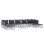 vidaXL Juego de muebles de jardín 10 piezas con cojines acero blanco vidaXL Juego de muebles de jardín 10 piezas con cojines acero blanco