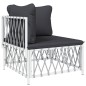 vidaXL Juego de muebles de jardín 10 piezas con cojines acero blanco vidaXL Juego de muebles de jardín 10 piezas con cojines acero blanco