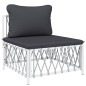 vidaXL Juego de muebles de jardín 10 piezas con cojines acero blanco vidaXL Juego de muebles de jardín 10 piezas con cojines acero blanco