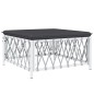 vidaXL Juego de muebles de jardín 10 piezas con cojines acero blanco vidaXL Juego de muebles de jardín 10 piezas con cojines acero blanco