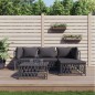 vidaXL Juego muebles de jardín 5 pzas y cojines acero gris antracita