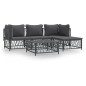 vidaXL Juego muebles de jardín 5 pzas y cojines acero gris antracita