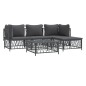 vidaXL Juego muebles de jardín 5 pzas y cojines acero gris antracita