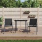 vidaXL Juego comedor jardín 3 piezas y cojines ratán sintético y acero vidaXL Juego comedor jardín 3 piezas y cojines ratán sintético y acero