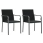 vidaXL Juego comedor jardín 3 piezas y cojines ratán sintético y acero vidaXL Juego comedor jardín 3 piezas y cojines ratán sintético y acero