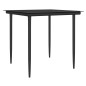 vidaXL Juego comedor jardín 3 piezas y cojines ratán sintético y acero vidaXL Juego comedor jardín 3 piezas y cojines ratán sintético y acero