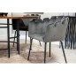 Venture Home Silla de comedor Limhamn terciopelo negro y gris Venture Home Silla de comedor Limhamn terciopelo negro y gris