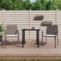 vidaXL Juego comedor jardín 3 piezas y cojines ratán sintético y acero