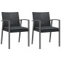 vidaXL Juego comedor jardín 3 piezas y cojines ratán sintético y acero vidaXL Juego comedor jardín 3 piezas y cojines ratán sintético y acero