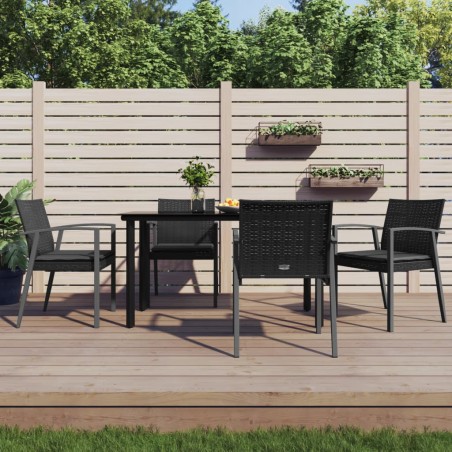 vidaXL Juego comedor jardín 5 piezas y cojines ratán sintético y acero