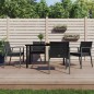 vidaXL Juego comedor jardín 5 piezas y cojines ratán sintético y acero vidaXL Juego comedor jardín 5 piezas y cojines ratán sintético y acero
