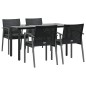vidaXL Juego comedor jardín 5 piezas y cojines ratán sintético y acero vidaXL Juego comedor jardín 5 piezas y cojines ratán sintético y acero