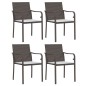 vidaXL Juego comedor jardín 5 piezas y cojines ratán sintético y acero vidaXL Juego comedor jardín 5 piezas y cojines ratán sintético y acero