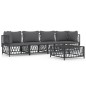 vidaXL Juego muebles de jardín 5 pzas y cojines acero gris antracita vidaXL Juego muebles de jardín 5 pzas y cojines acero gris antracita