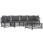 vidaXL Juego muebles de jardín 5 pzas y cojines acero gris antracita vidaXL Juego muebles de jardín 5 pzas y cojines acero gris antracita