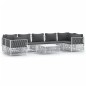 vidaXL Juego de muebles de jardín 8 piezas con cojines acero blanco vidaXL Juego de muebles de jardín 8 piezas con cojines acero blanco