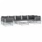 vidaXL Juego de muebles de jardín 8 piezas con cojines acero blanco vidaXL Juego de muebles de jardín 8 piezas con cojines acero blanco