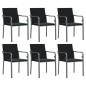 vidaXL Juego comedor jardín 7 piezas y cojines ratán sintético y acero vidaXL Juego comedor jardín 7 piezas y cojines ratán sintético y acero