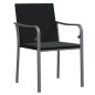 vidaXL Juego comedor jardín 7 piezas y cojines ratán sintético y acero vidaXL Juego comedor jardín 7 piezas y cojines ratán sintético y acero